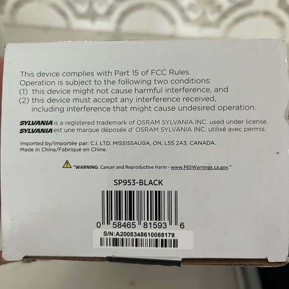 SYLVANIA Portable Rugged Waterproof Outdoor IPX4 Bluetooth Speaker SP953-BLACK - Picture 3 of 7